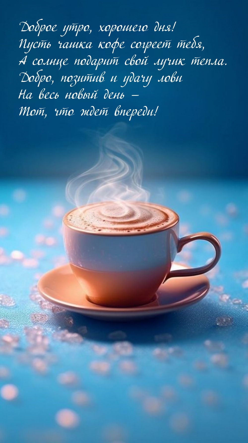 Доброе утро, хорошего дня! Пусть чашка кофе согреет тебя