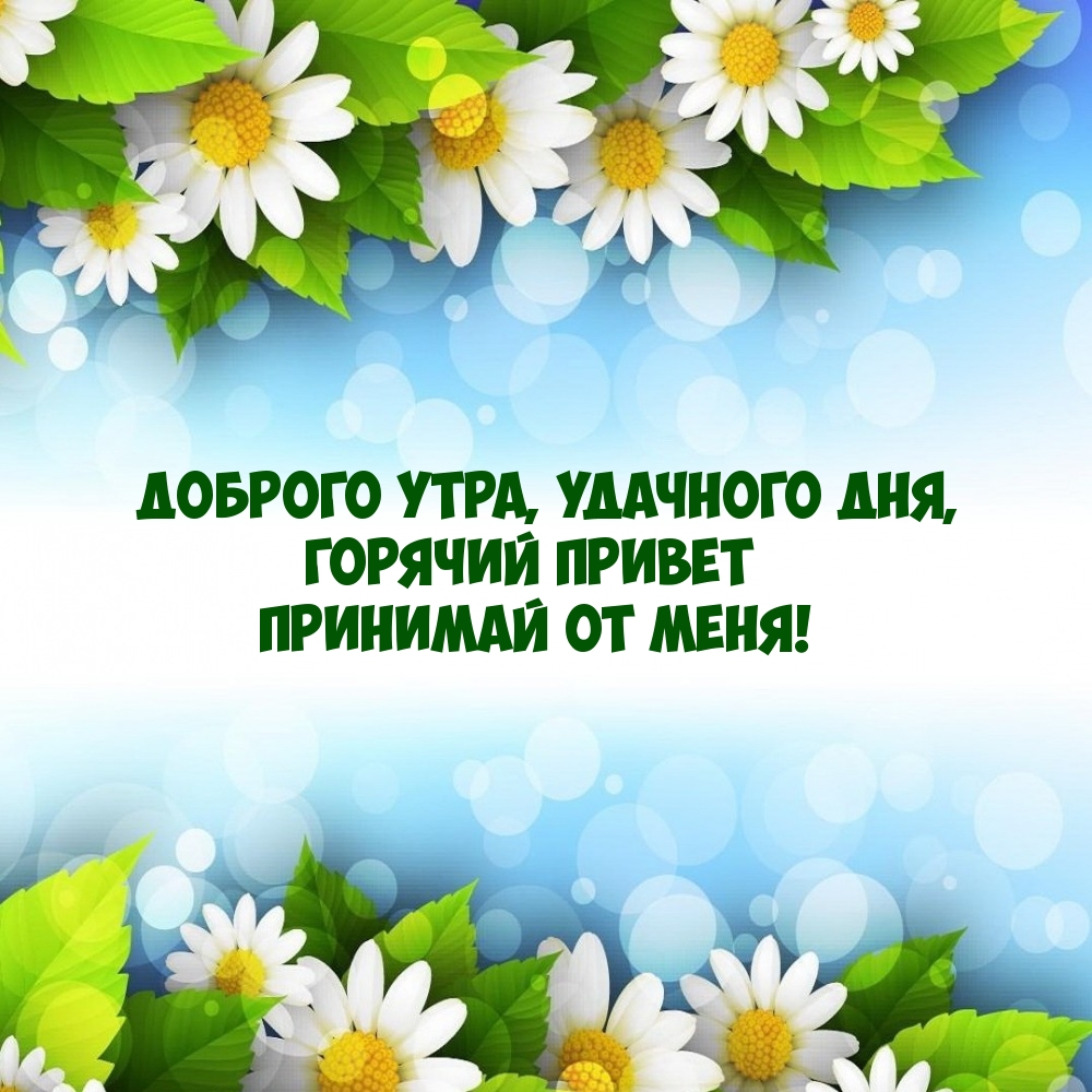 Доброго утра, удачного дня, горячий привет принимай от меня!