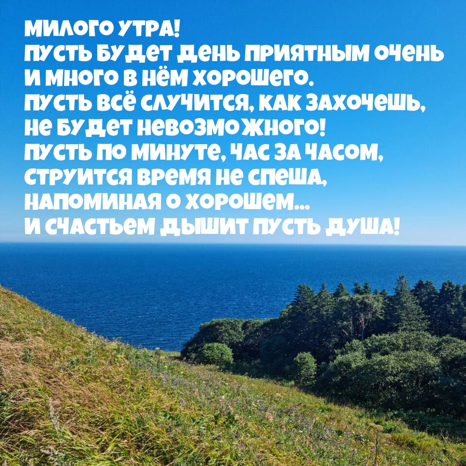 Милого утра! Пусть будет день приятным очень
