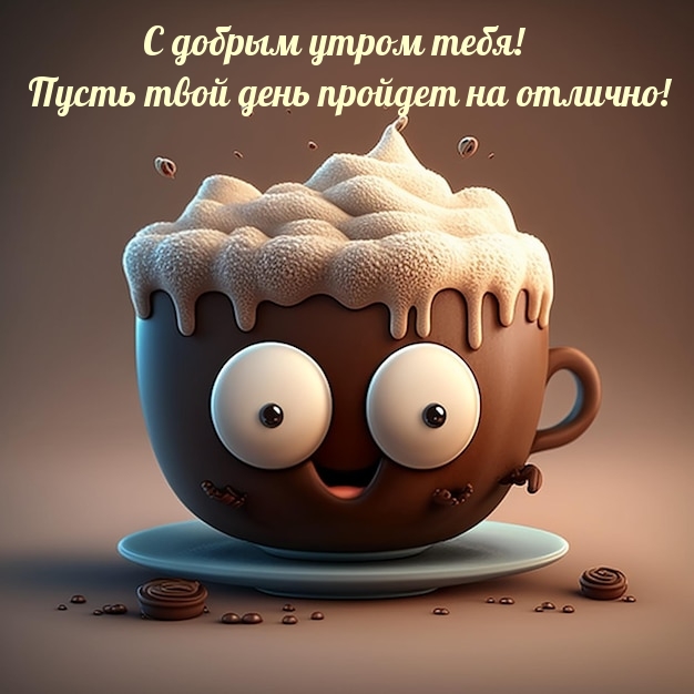 С добрым утром тебя! Пусть твой день пройдет на отлично!