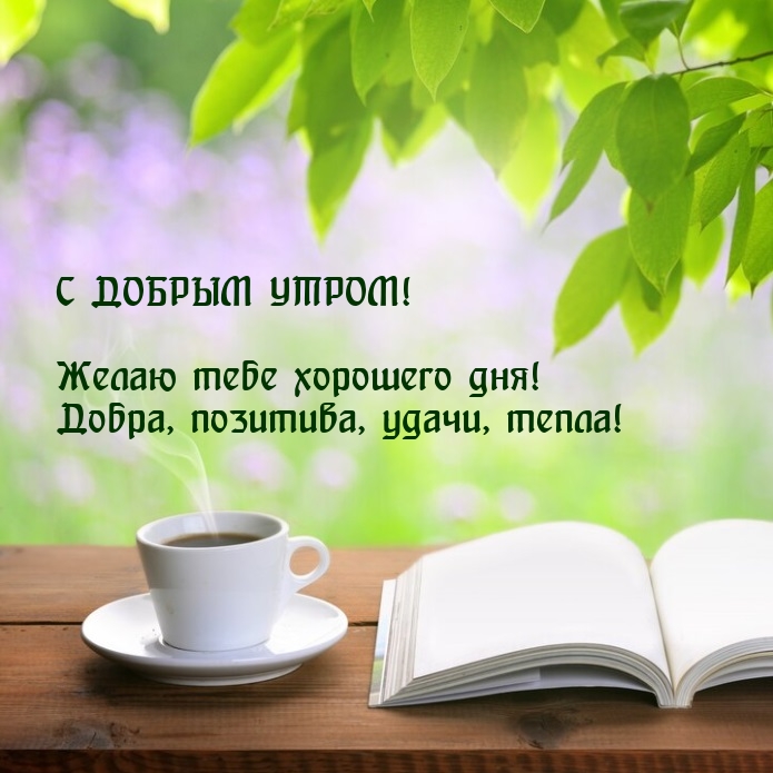 С добрым утром!  Желаю тебе хорошего дня! Добра, позитива