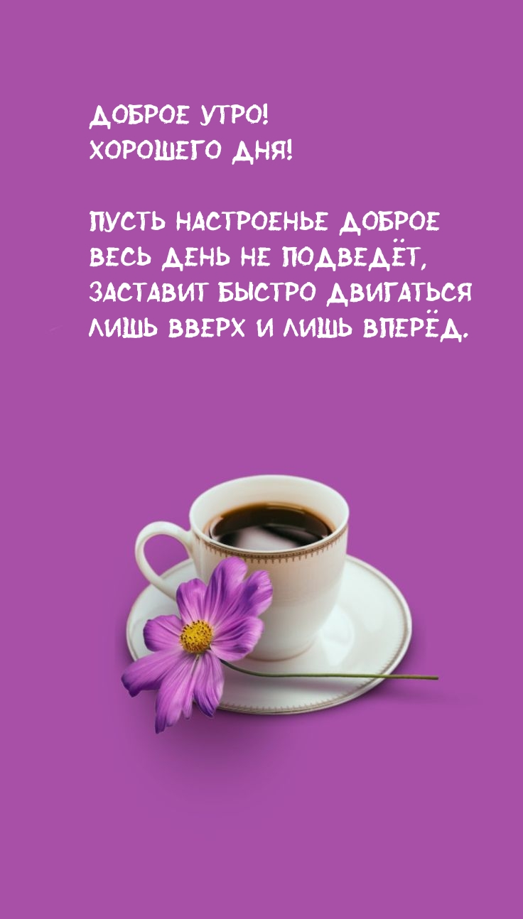 Доброе утро! Пусть настроенье доброе весь день не подведёт