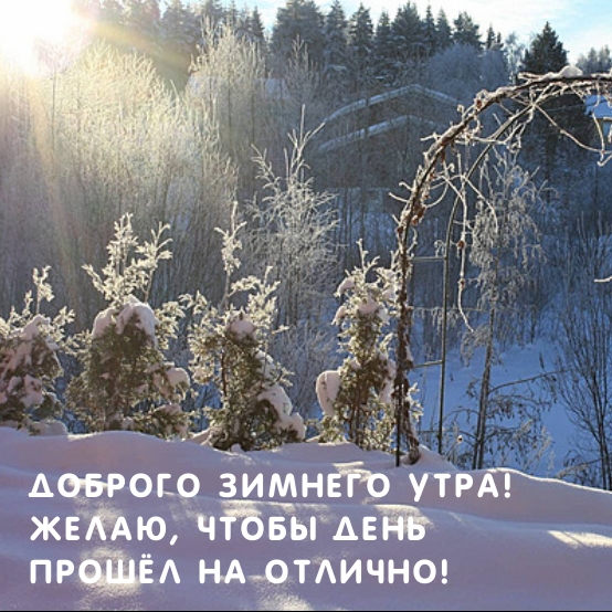 Доброго зимнего утра! Желаю, чтобы день прошёл на отлично!