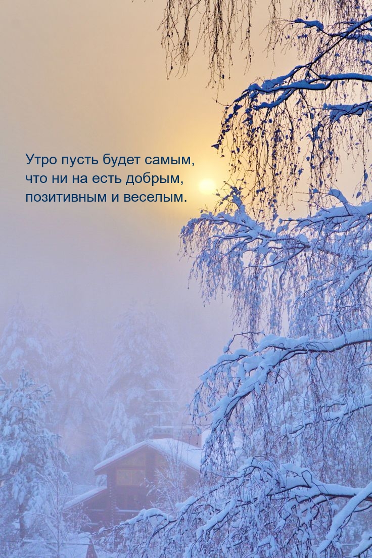 Утро пусть будет самым, что ни на есть добрым, позитивным и веселым.