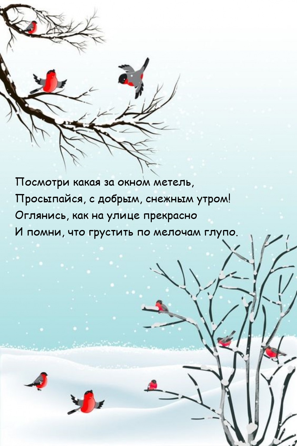 Посмотри какая за окном метель, просыпайся, с добрым утром!