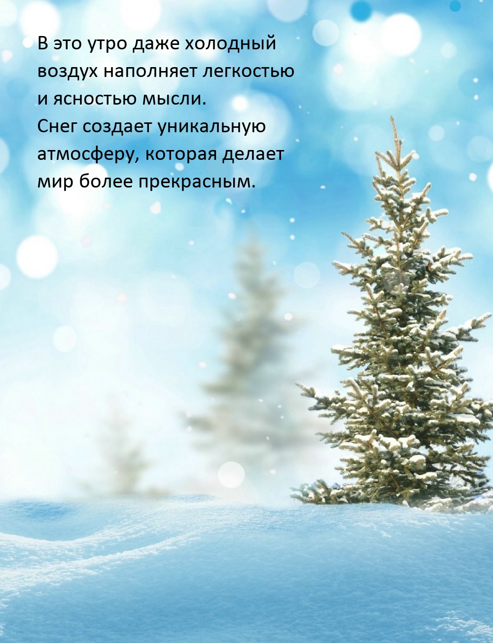 В это утро даже холодный воздух наполняет легкостью и ясностью мысли.