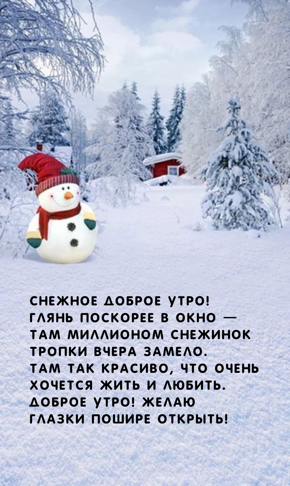 Снежное доброе утро! Глянь поскорее в окно