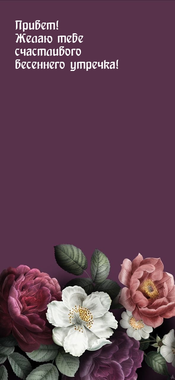 Привет! Желаю тебе счастливого весеннего утречка!