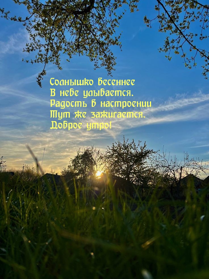 Солнышко весеннее в небе улыбается.