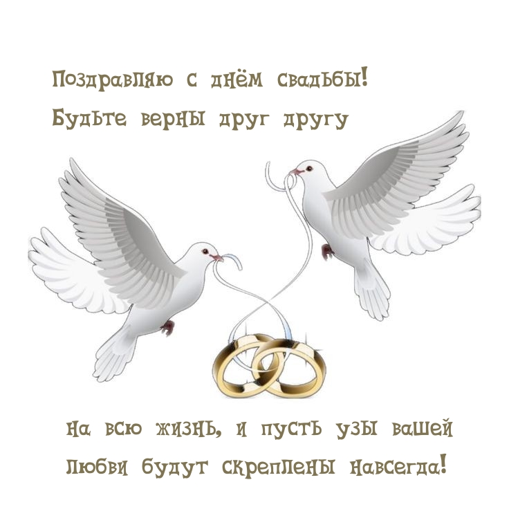 Поздравляю с днём свадьбы! Будьте верны друг другу