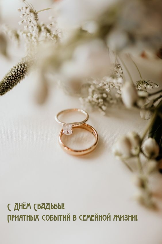 С Днём Свадьбы! Приятных событий в семейной жизни!